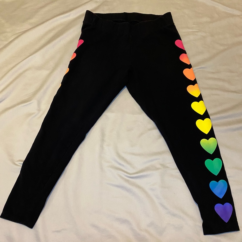 Torrid - Celebrate Love Premium Legging Rainbow Hearts + Green Legging - size 2